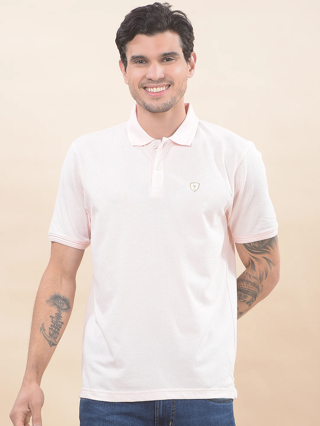 T-Shirt for Men | Breathable & Soft with Color Fastness Regular Fit Polo Neck Poly Cotton Fabric Solid Pattern - Image 4