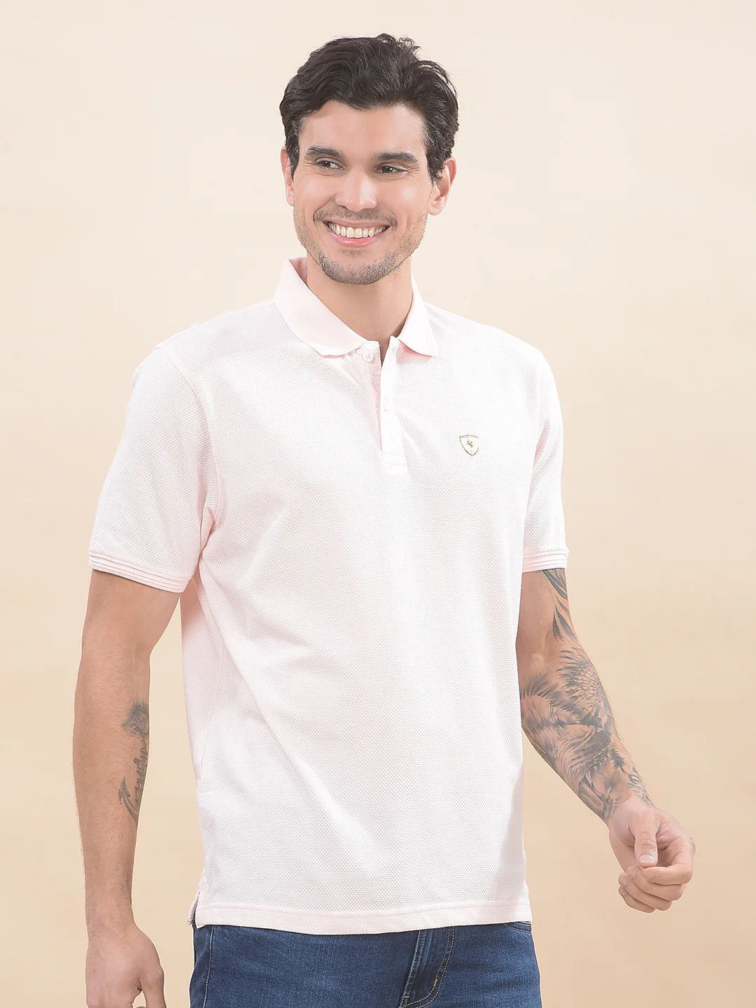 T-Shirt for Men | Breathable & Soft with Color Fastness Regular Fit Polo Neck Poly Cotton Fabric Solid Pattern - Image 6