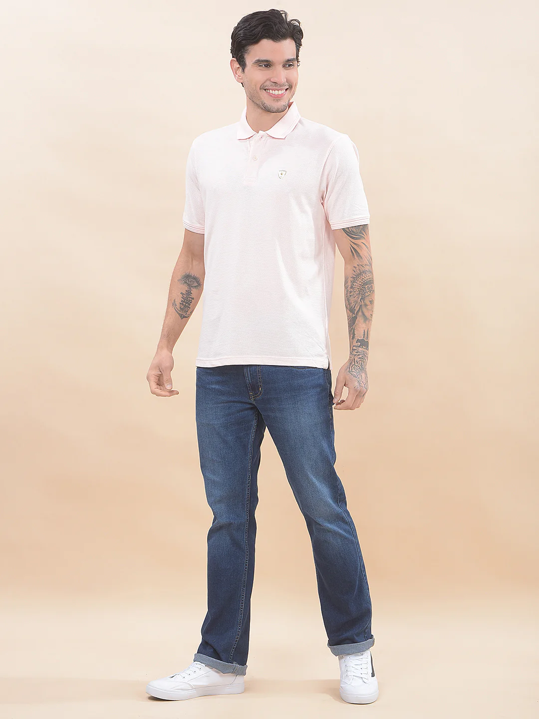 T-Shirt for Men | Breathable & Soft with Color Fastness Regular Fit Polo Neck Poly Cotton Fabric Solid Pattern - Image 8