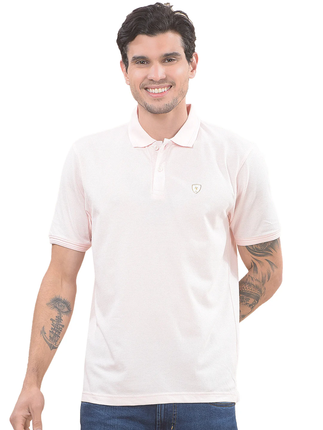 T-Shirt for Men | Breathable & Soft with Color Fastness Regular Fit Polo Neck Poly Cotton Fabric Solid Pattern - Image 9