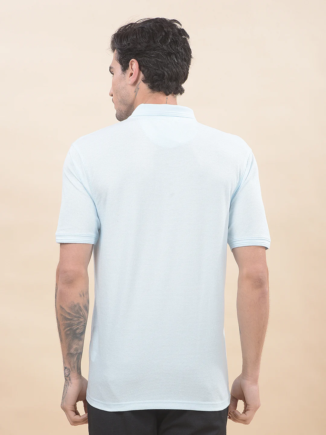 T-Shirt for Men | Breathable & Soft with Color Fastness Regular Fit Polo Neck Poly Cotton Fabric Solid Pattern - Image 2