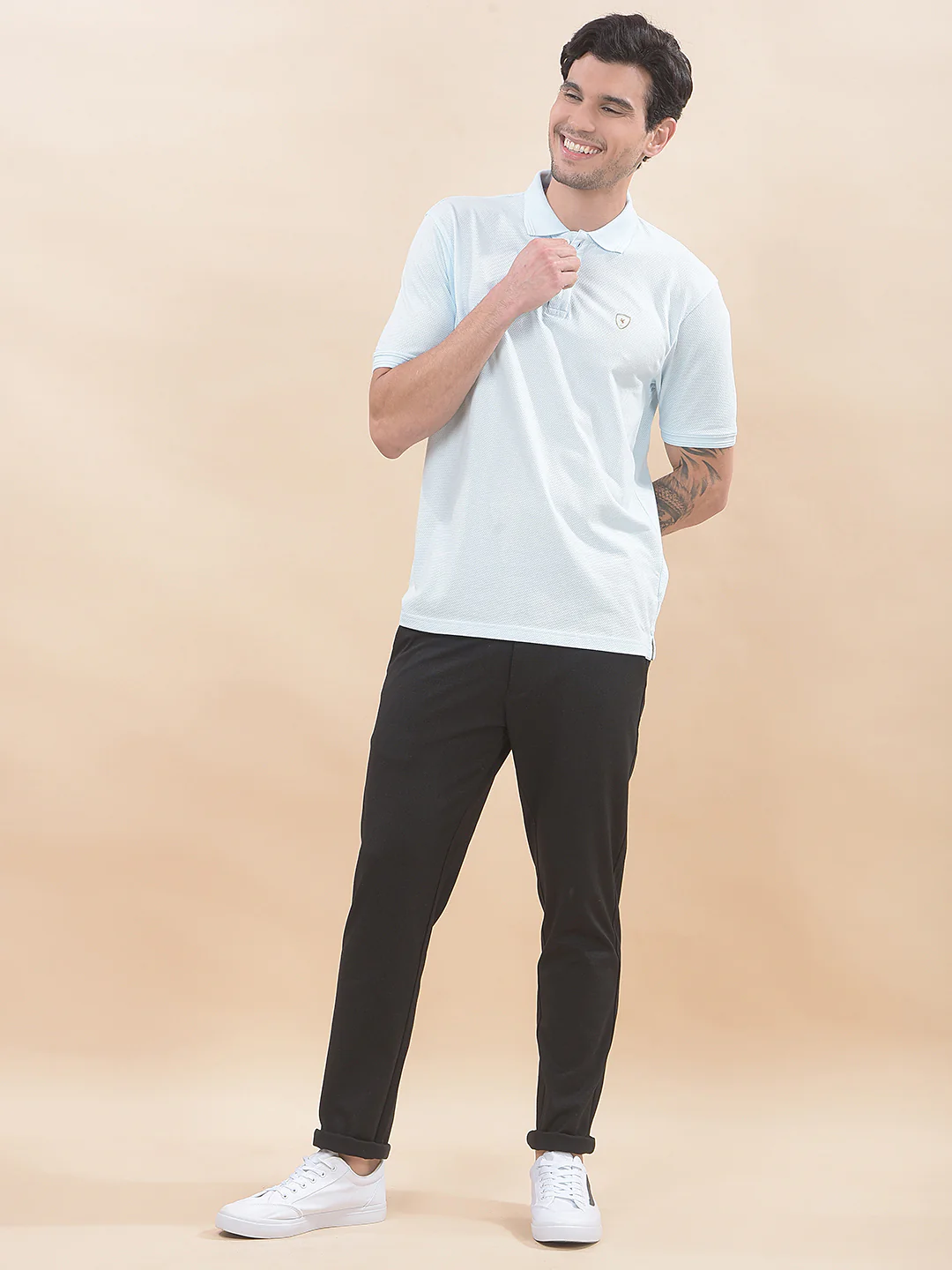 T-Shirt for Men | Breathable & Soft with Color Fastness Regular Fit Polo Neck Poly Cotton Fabric Solid Pattern - Image 7