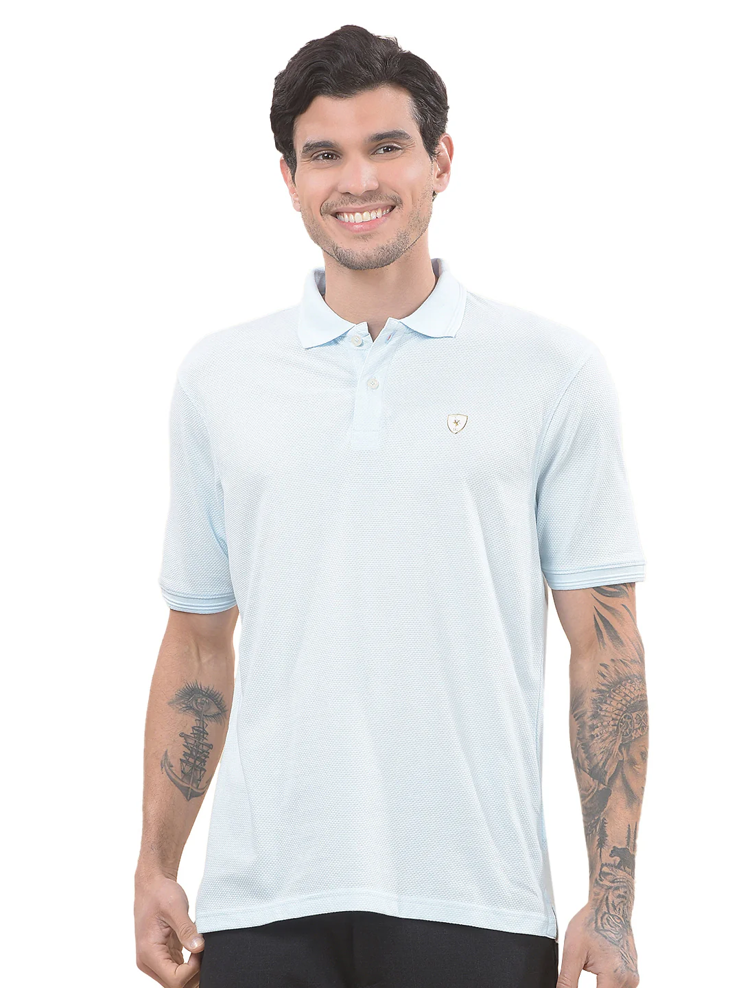 T-Shirt for Men | Breathable & Soft with Color Fastness Regular Fit Polo Neck Poly Cotton Fabric Solid Pattern - Image 8