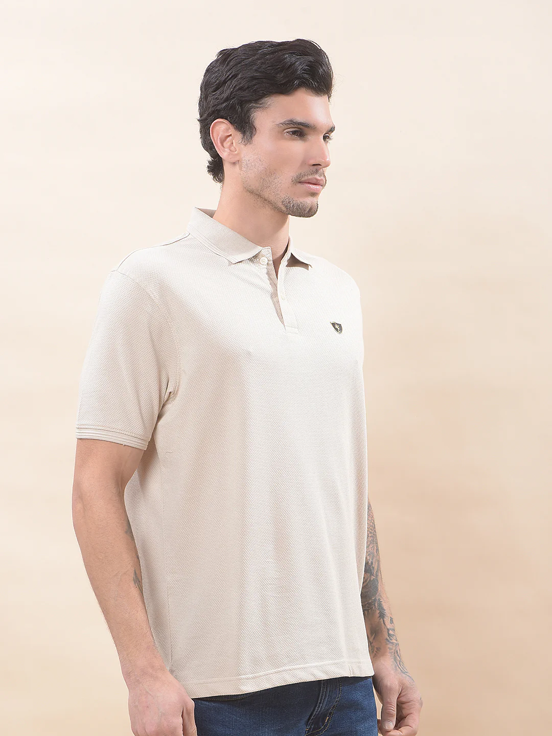 T-Shirt for Men | Breathable & Soft with Color Fastness Regular Fit Polo Neck Poly Cotton Fabric Solid Pattern - Image 6