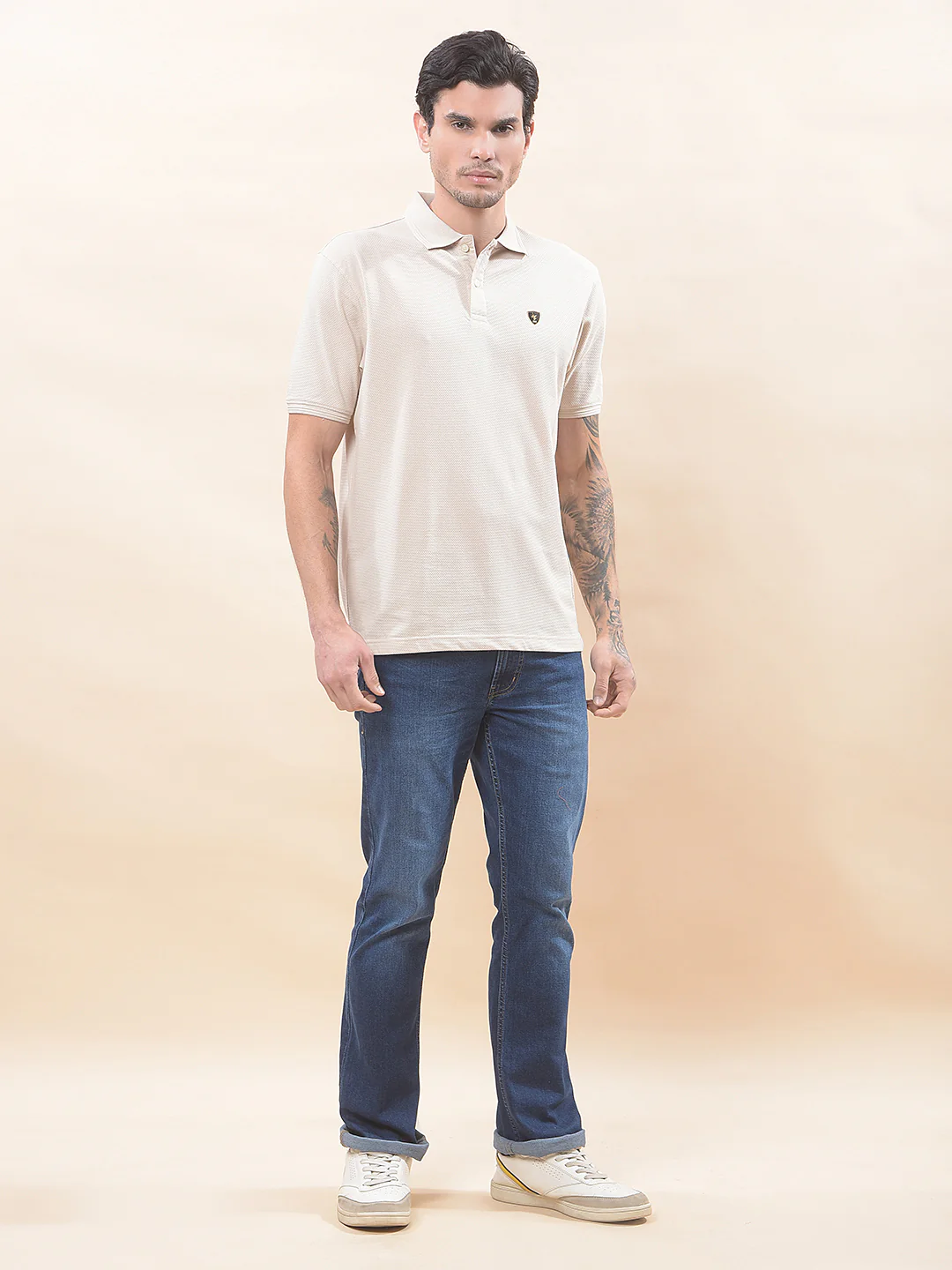 T-Shirt for Men | Breathable & Soft with Color Fastness Regular Fit Polo Neck Poly Cotton Fabric Solid Pattern - Image 8