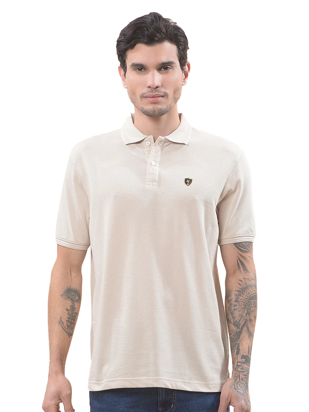 T-Shirt for Men | Breathable & Soft with Color Fastness Regular Fit Polo Neck Poly Cotton Fabric Solid Pattern - Image 9