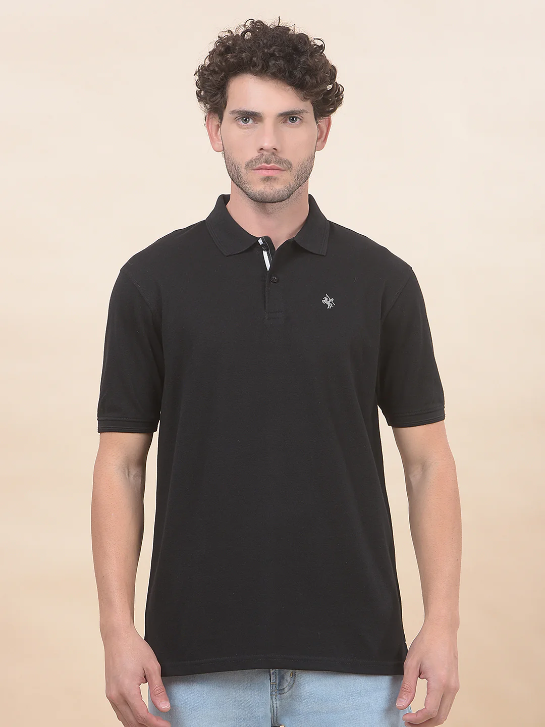 T-Shirt for Men | Breathable & Soft with Color Fastness Regular Fit Polo Neck Poly Cotton Fabric Solid Pattern - Image 3