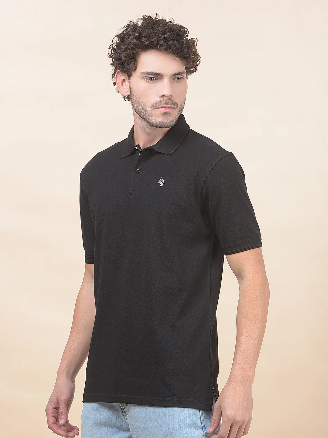 T-Shirt for Men | Breathable & Soft with Color Fastness Regular Fit Polo Neck Poly Cotton Fabric Solid Pattern - Image 4