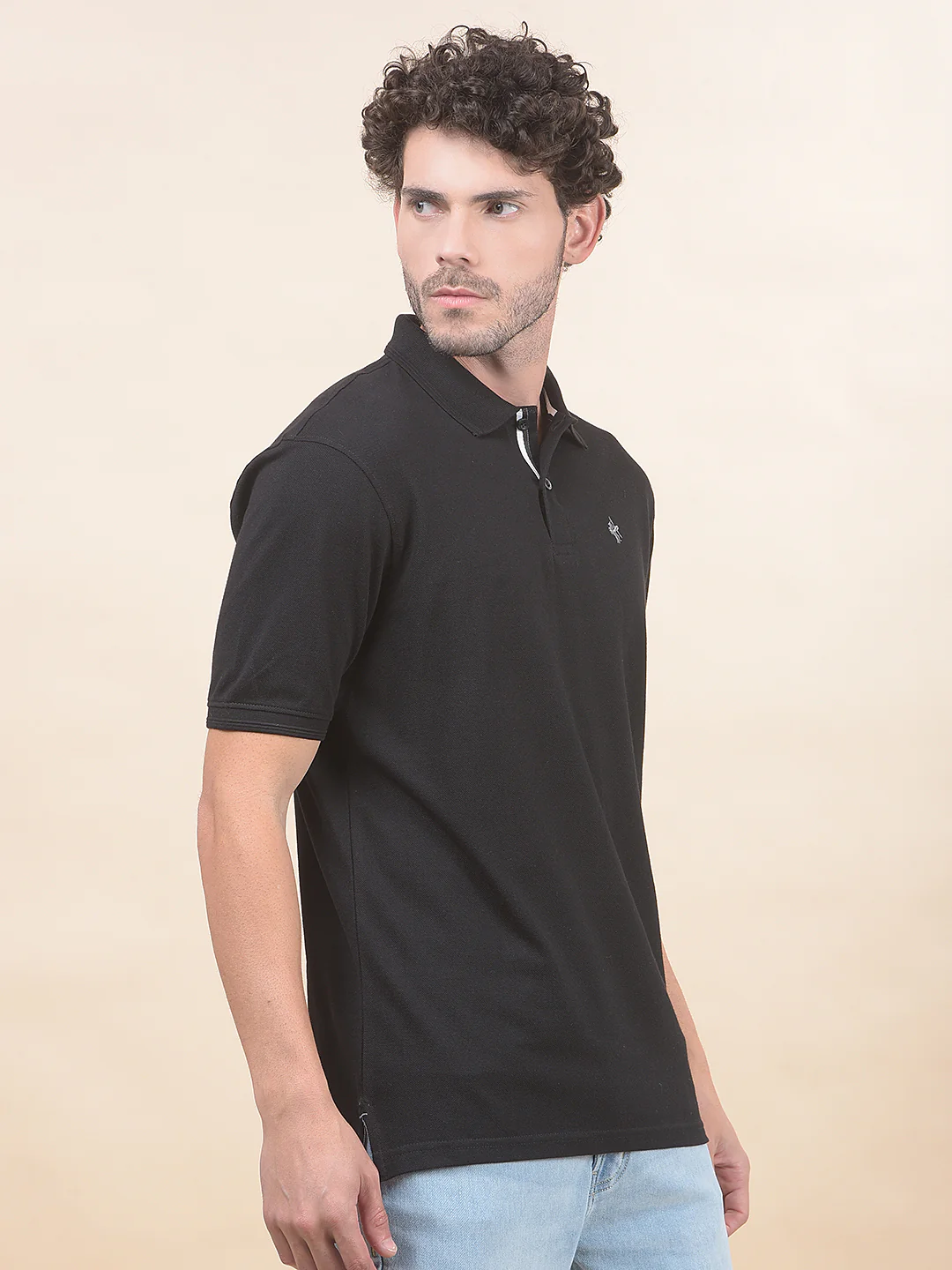 T-Shirt for Men | Breathable & Soft with Color Fastness Regular Fit Polo Neck Poly Cotton Fabric Solid Pattern - Image 5