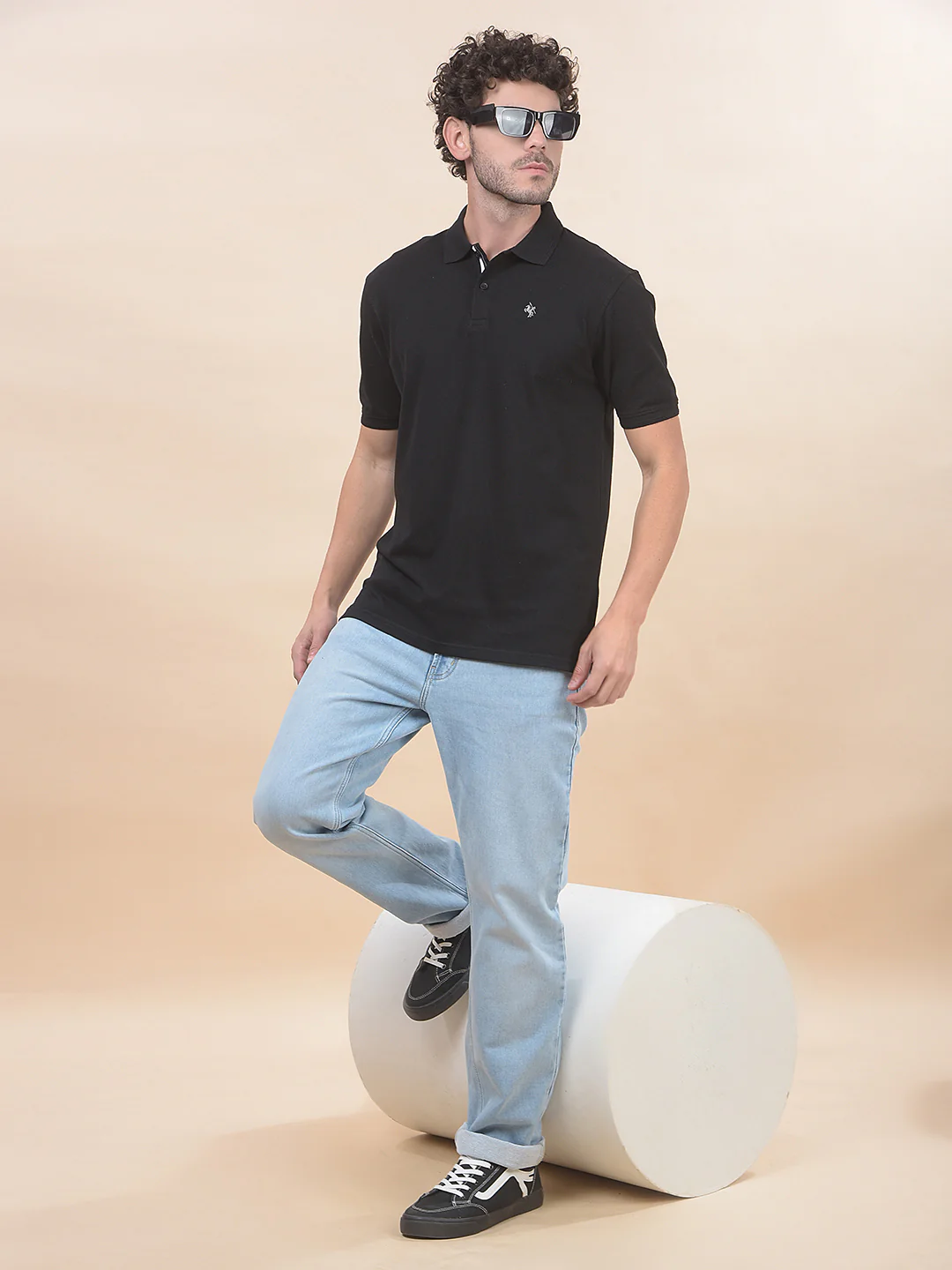 T-Shirt for Men | Breathable & Soft with Color Fastness Regular Fit Polo Neck Poly Cotton Fabric Solid Pattern - Image 8