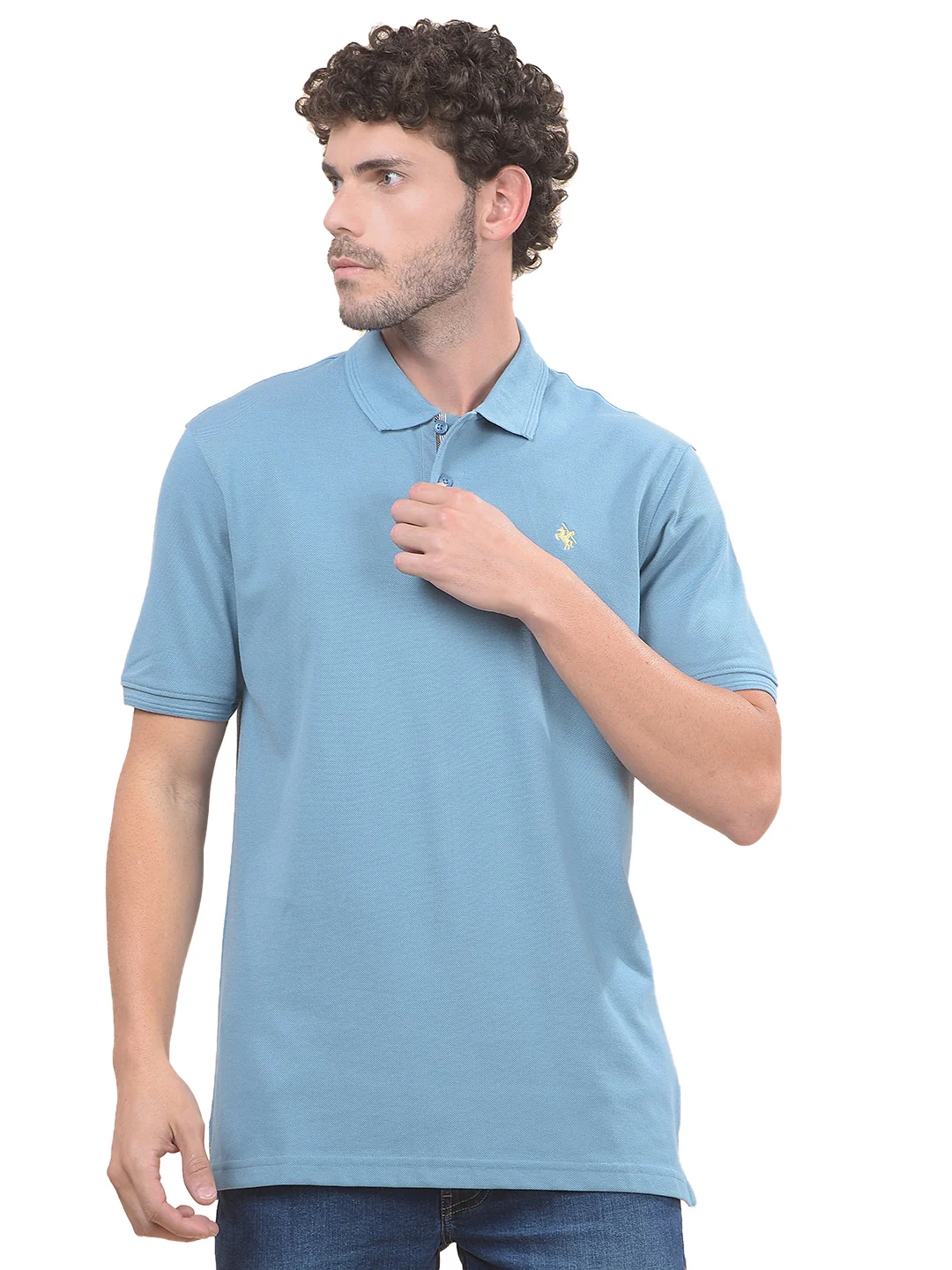 T-Shirt for Men | Breathable & Soft with Color Fastness Regular Fit Polo Neck Poly Cotton Fabric Solid Pattern - Image 10