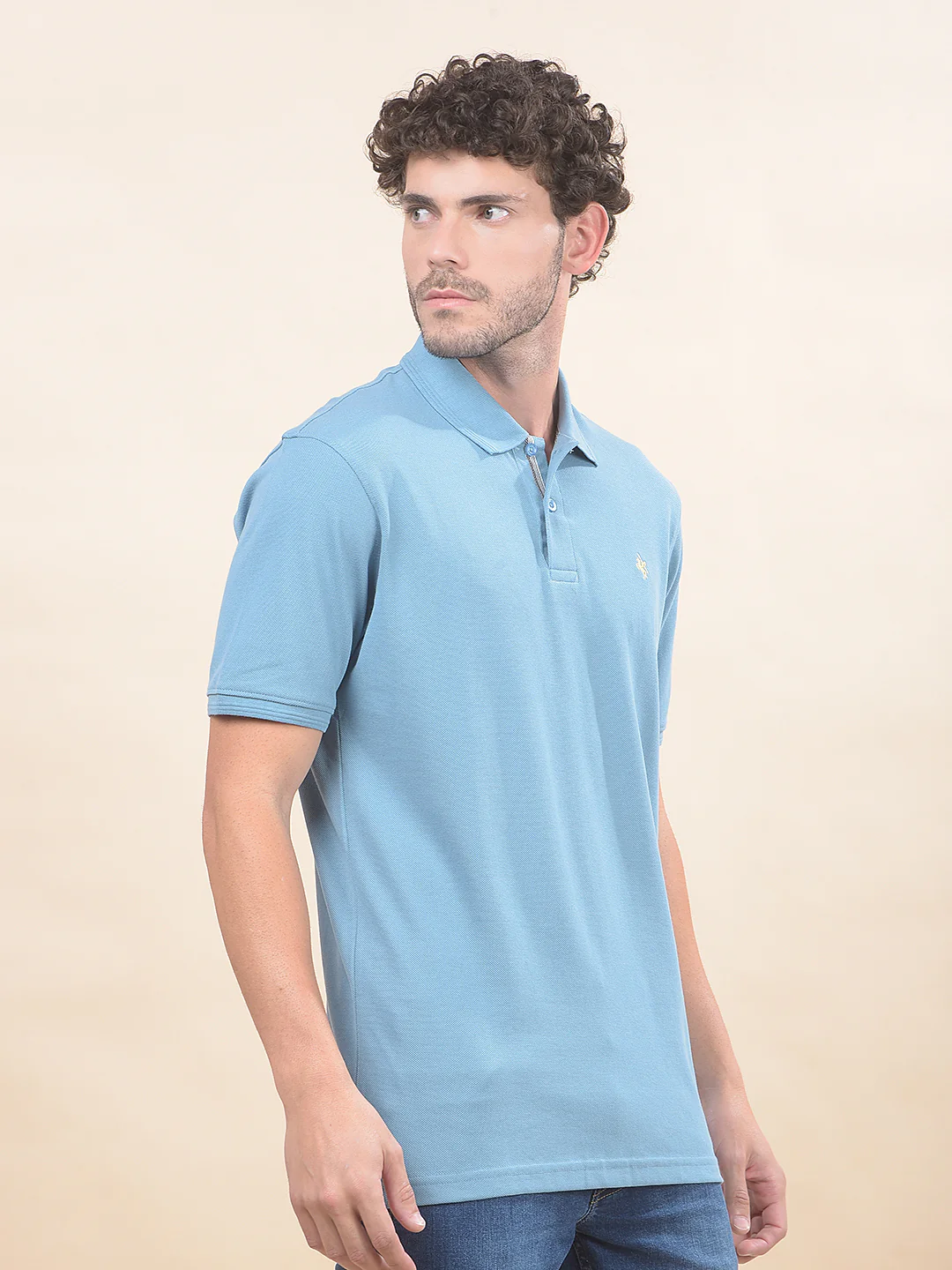 T-Shirt for Men | Breathable & Soft with Color Fastness Regular Fit Polo Neck Poly Cotton Fabric Solid Pattern - Image 5