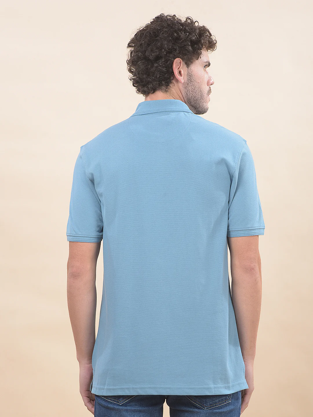 T-Shirt for Men | Breathable & Soft with Color Fastness Regular Fit Polo Neck Poly Cotton Fabric Solid Pattern - Image 7