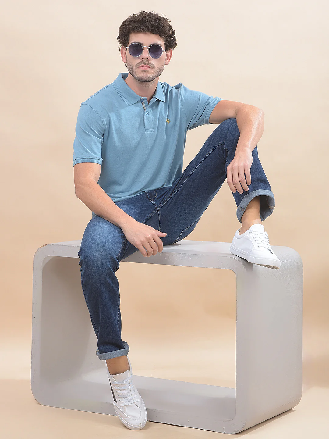 T-Shirt for Men | Breathable & Soft with Color Fastness Regular Fit Polo Neck Poly Cotton Fabric Solid Pattern - Image 9