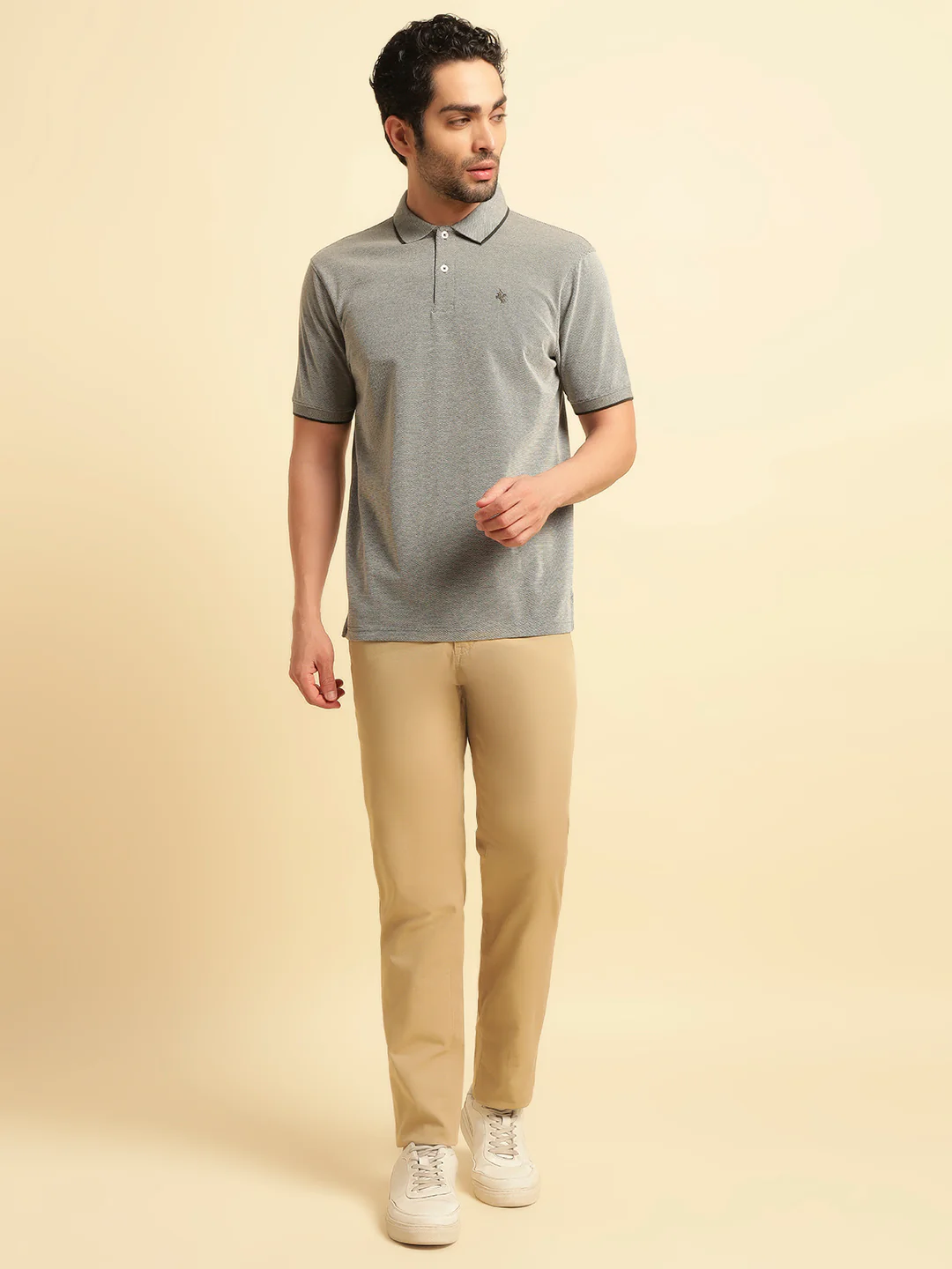 T-Shirt for Men | Breathable & Soft with Color Fastness Regular Fit Polo Neck Poly Cotton Fabric Solid Pattern - Image 5