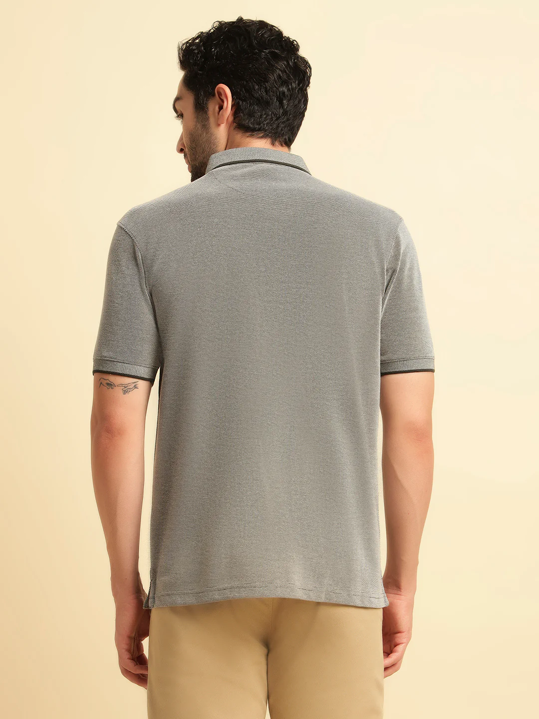 T-Shirt for Men | Breathable & Soft with Color Fastness Regular Fit Polo Neck Poly Cotton Fabric Solid Pattern - Image 7