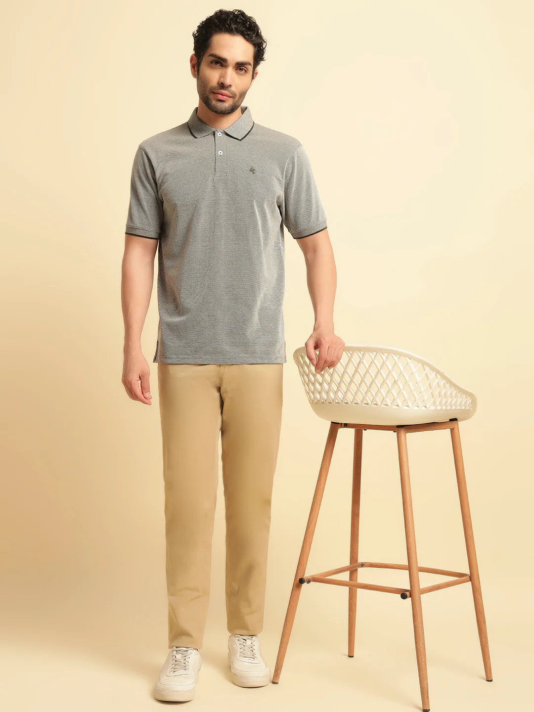 T-Shirt for Men | Breathable & Soft with Color Fastness Regular Fit Polo Neck Poly Cotton Fabric Solid Pattern - Image 8