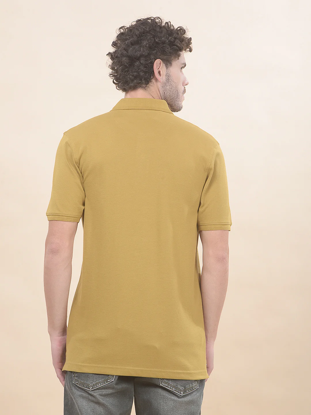 T-Shirt for Men | Breathable & Soft with Color Fastness Regular Fit Polo Neck Poly Cotton Fabric Solid Pattern - Image 2