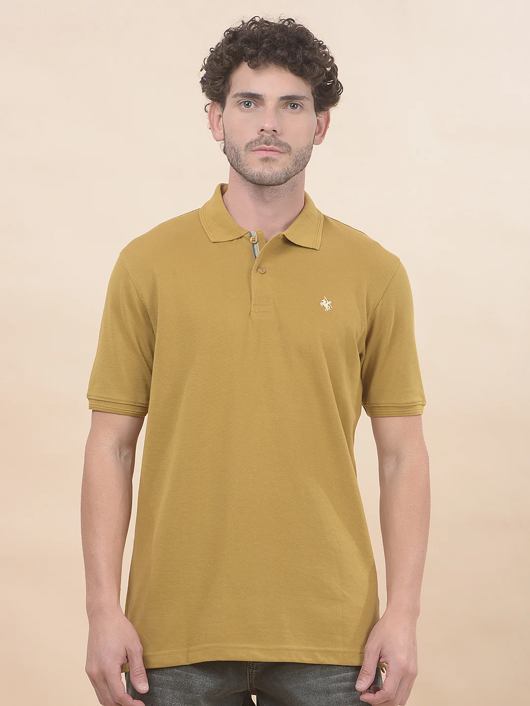 T-Shirt for Men | Breathable & Soft with Color Fastness Regular Fit Polo Neck Poly Cotton Fabric Solid Pattern - Image 3