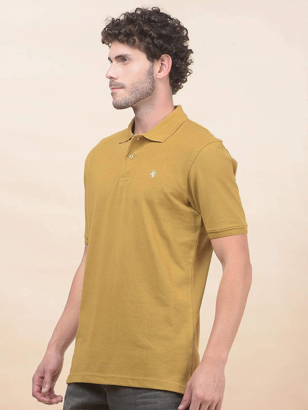 T-Shirt for Men | Breathable & Soft with Color Fastness Regular Fit Polo Neck Poly Cotton Fabric Solid Pattern - Image 4
