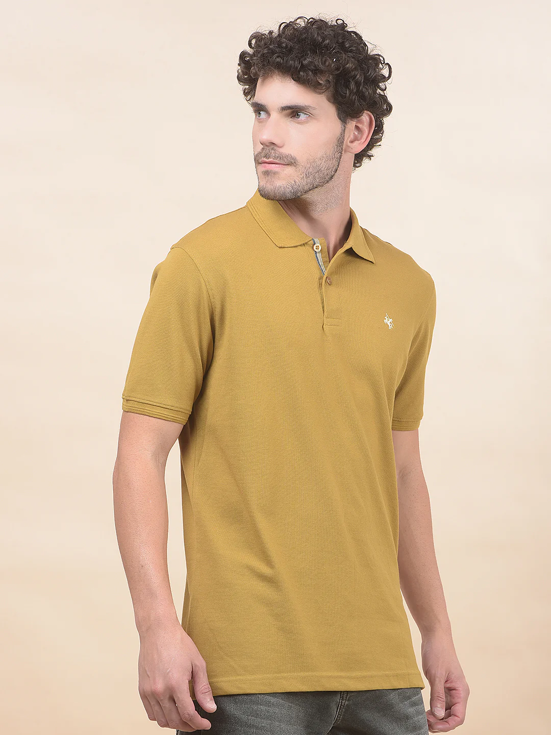 T-Shirt for Men | Breathable & Soft with Color Fastness Regular Fit Polo Neck Poly Cotton Fabric Solid Pattern - Image 5