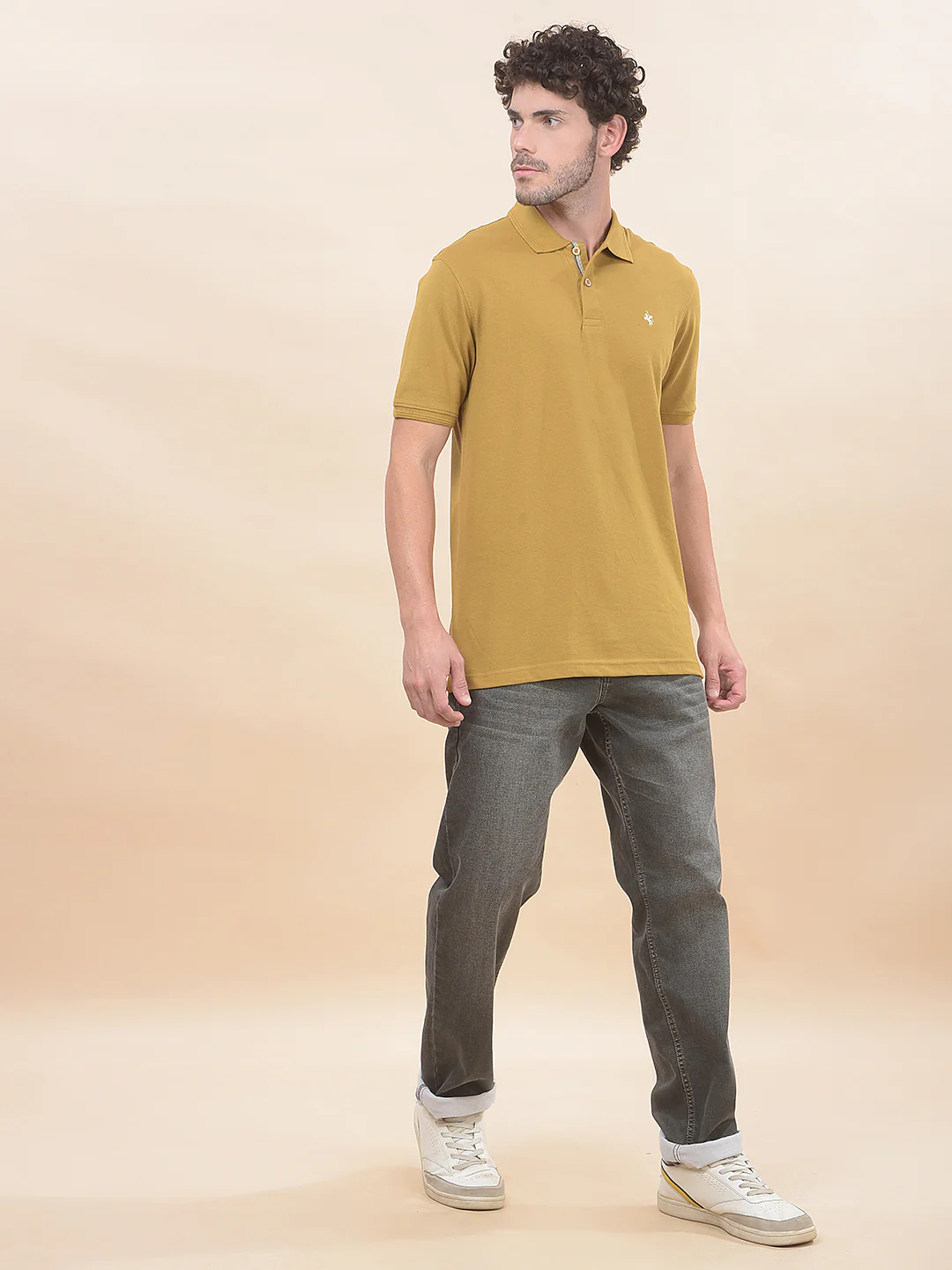 T-Shirt for Men | Breathable & Soft with Color Fastness Regular Fit Polo Neck Poly Cotton Fabric Solid Pattern - Image 7