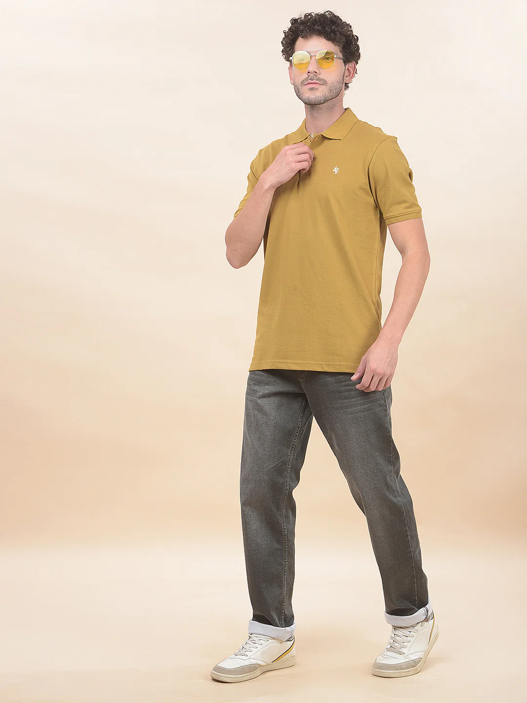 T-Shirt for Men | Breathable & Soft with Color Fastness Regular Fit Polo Neck Poly Cotton Fabric Solid Pattern - Image 8