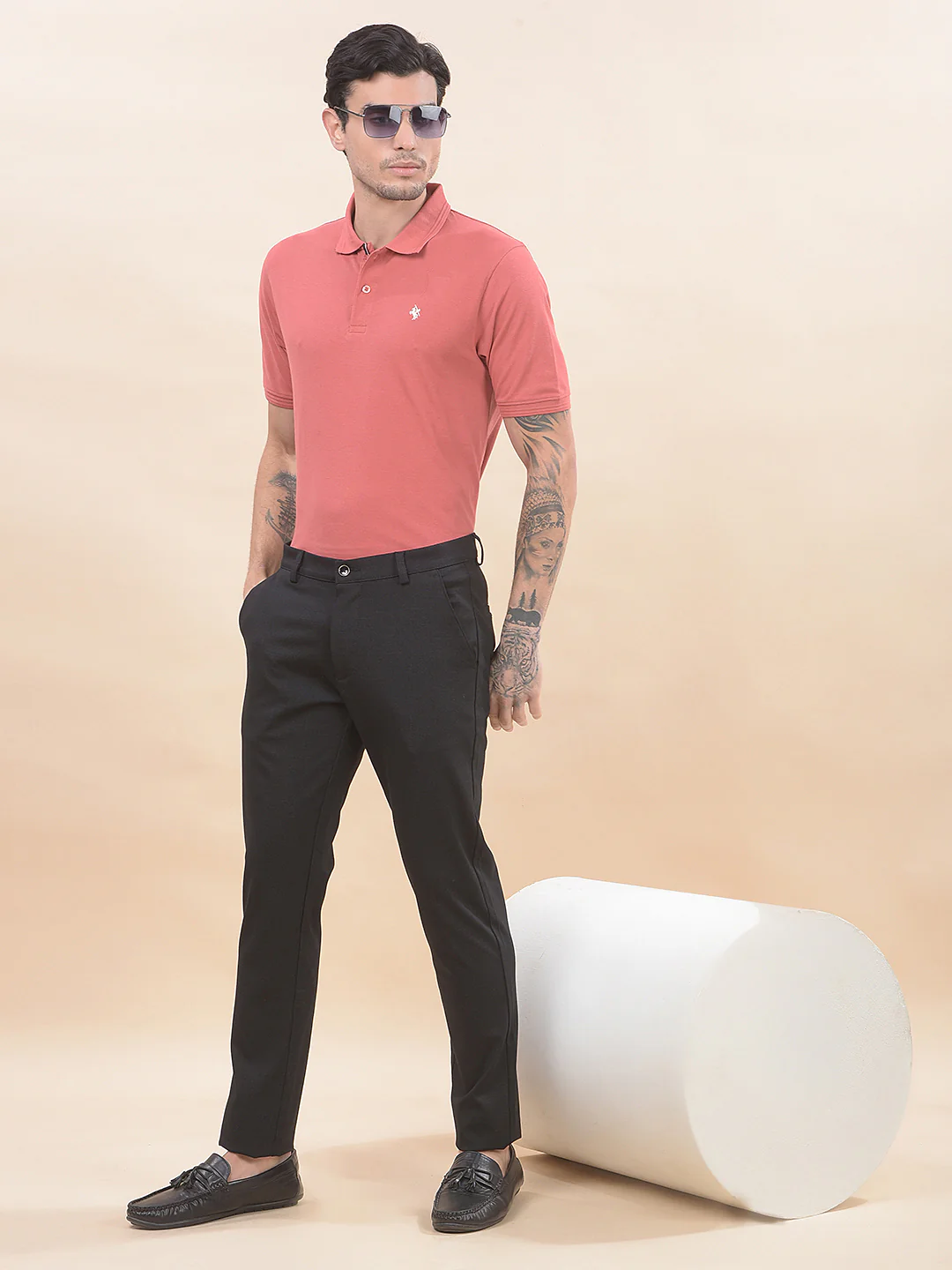 T-Shirt for Men | Breathable & Soft with Color Fastness Regular Fit Polo Neck Poly Cotton Fabric Solid Pattern - Image 8