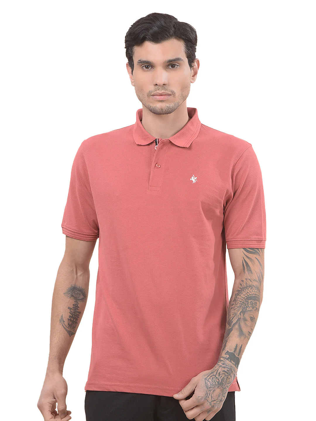 T-Shirt for Men | Breathable & Soft with Color Fastness Regular Fit Polo Neck Poly Cotton Fabric Solid Pattern - Image 9