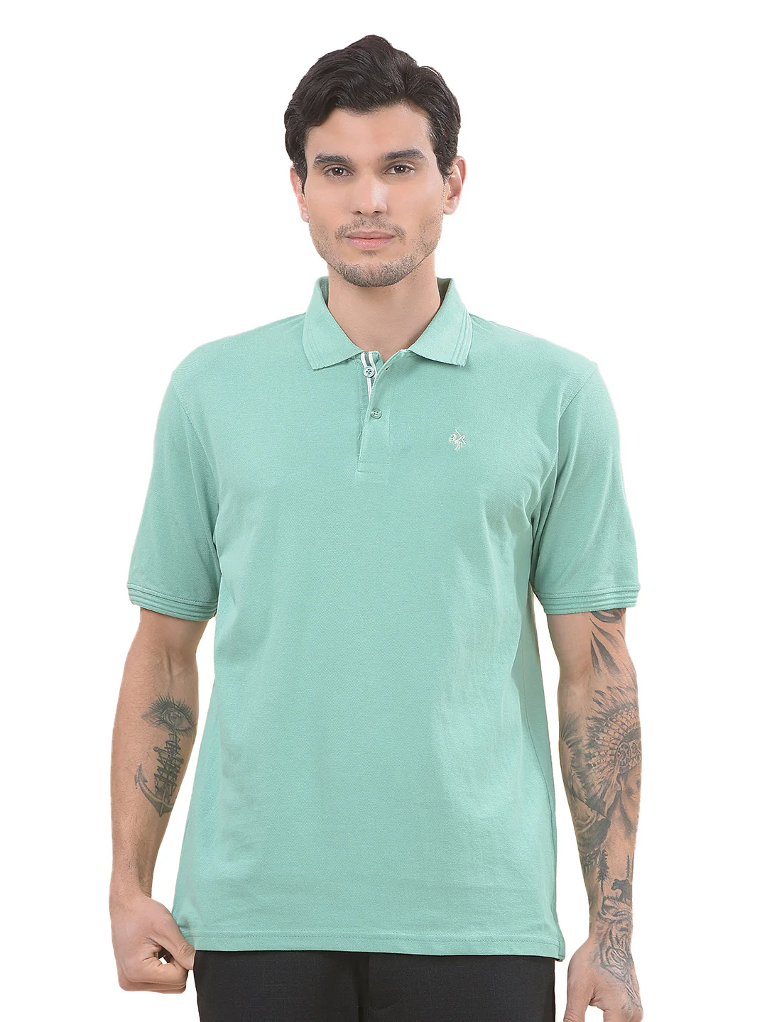 T-Shirt for Men | Breathable & Soft with Color Fastness Regular Fit Polo Neck Poly Cotton Fabric Solid Pattern - Image 9