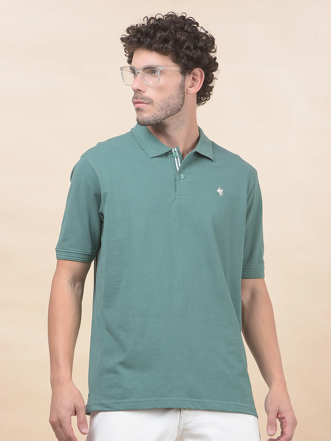 T-Shirt for Men | Breathable & Soft with Color Fastness Regular Fit Polo Neck Poly Cotton Fabric Solid Pattern - Image 2
