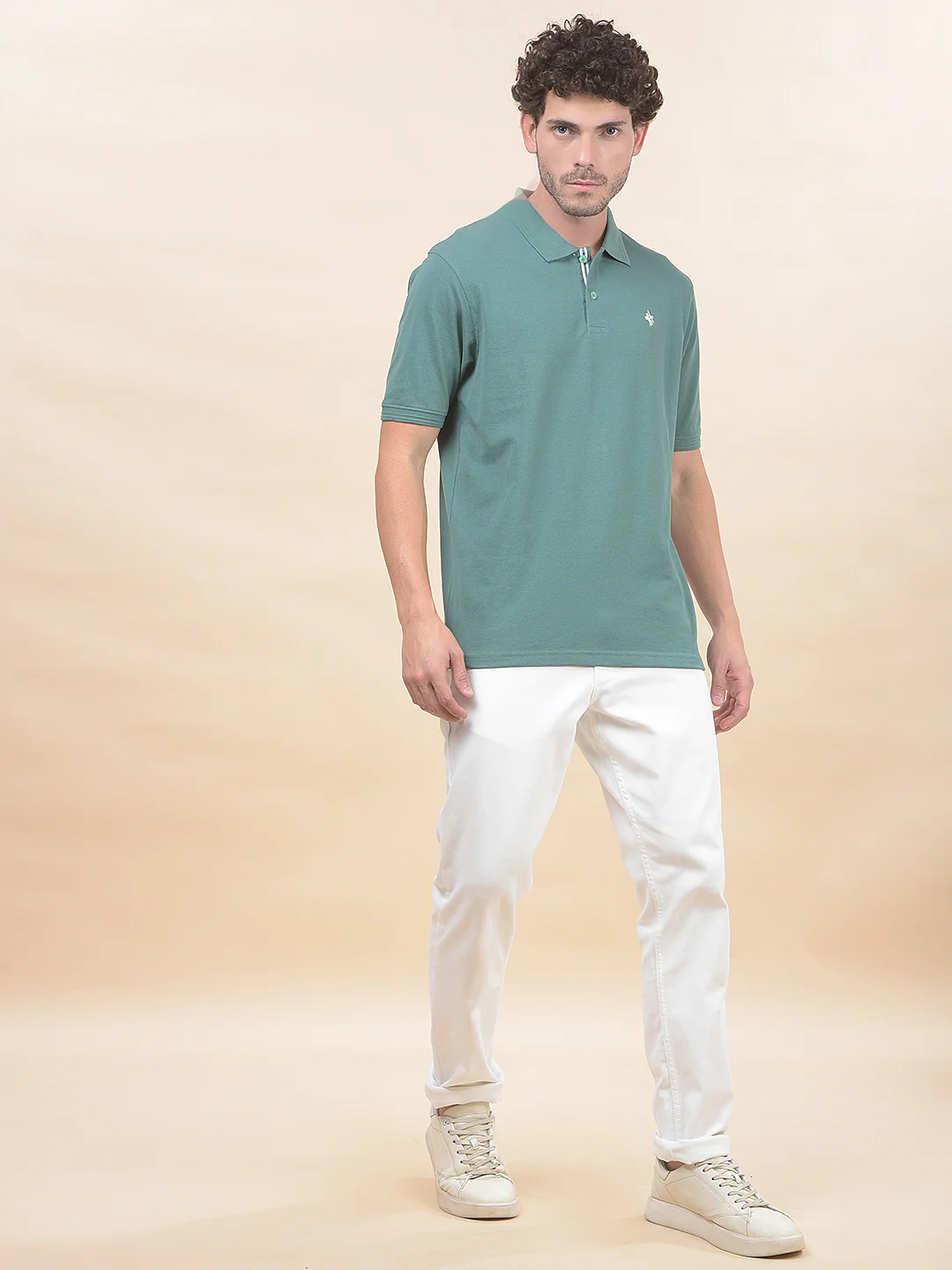 T-Shirt for Men | Breathable & Soft with Color Fastness Regular Fit Polo Neck Poly Cotton Fabric Solid Pattern - Image 3