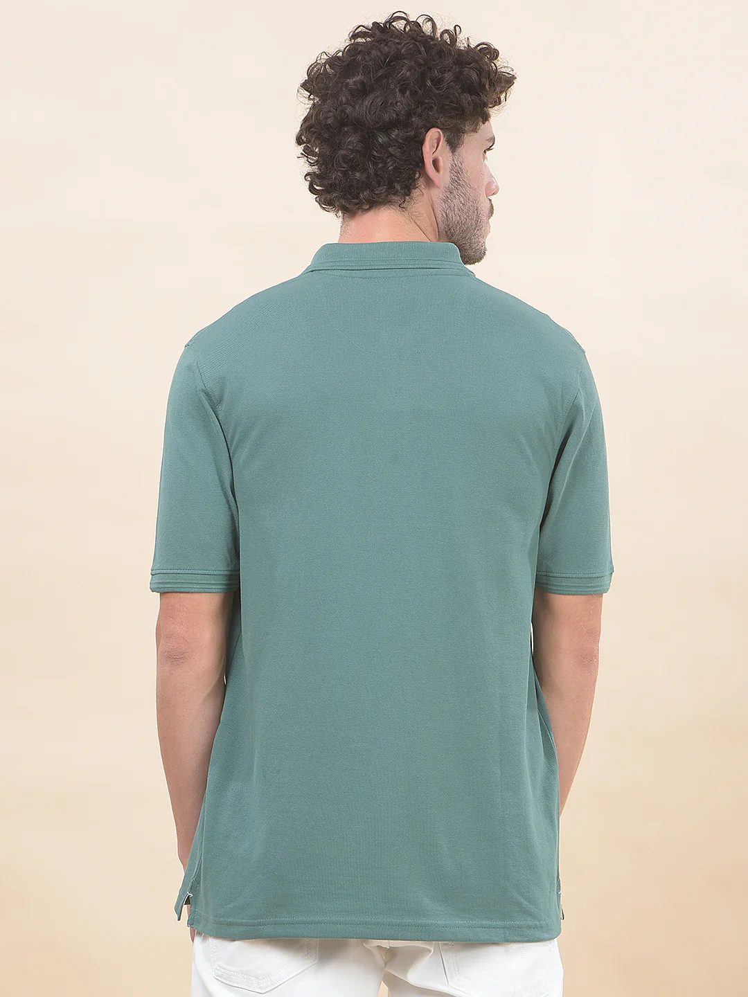 T-Shirt for Men | Breathable & Soft with Color Fastness Regular Fit Polo Neck Poly Cotton Fabric Solid Pattern - Image 4