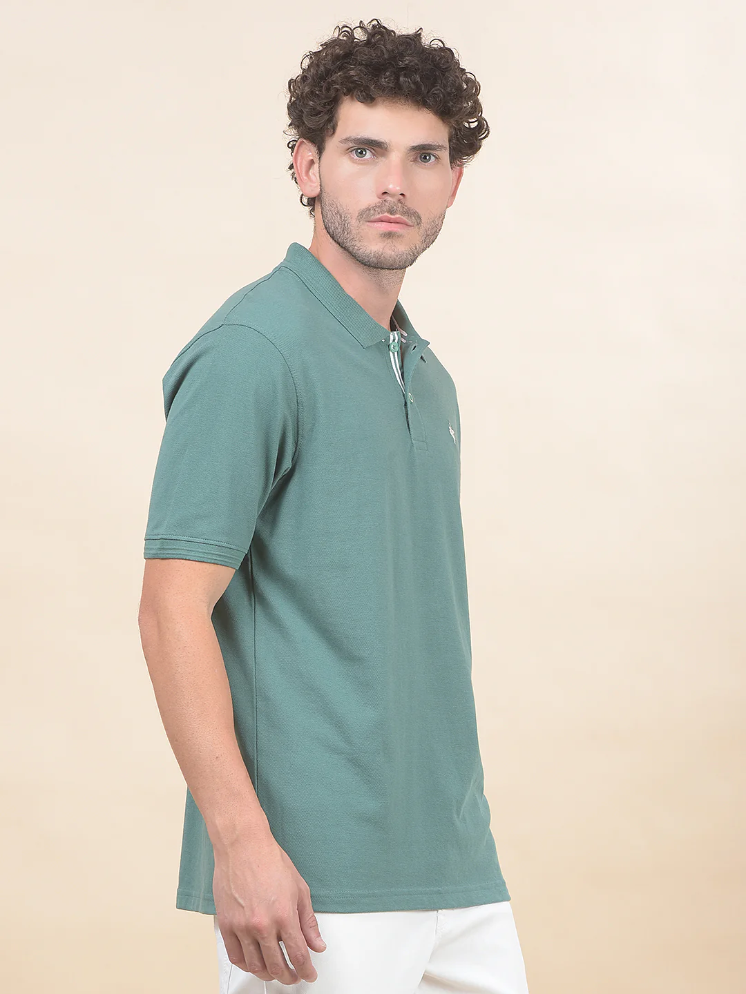 T-Shirt for Men | Breathable & Soft with Color Fastness Regular Fit Polo Neck Poly Cotton Fabric Solid Pattern - Image 7