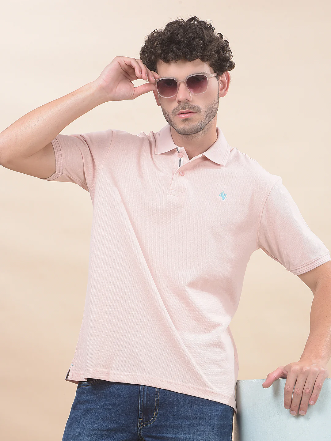T-Shirt for Men | Breathable & Soft with Color Fastness Regular Fit Polo Neck Poly Cotton Fabric Solid Pattern - Image 2
