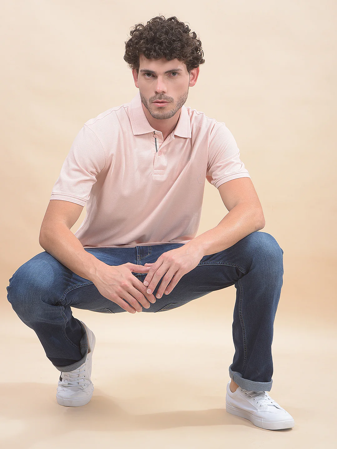 T-Shirt for Men | Breathable & Soft with Color Fastness Regular Fit Polo Neck Poly Cotton Fabric Solid Pattern - Image 3