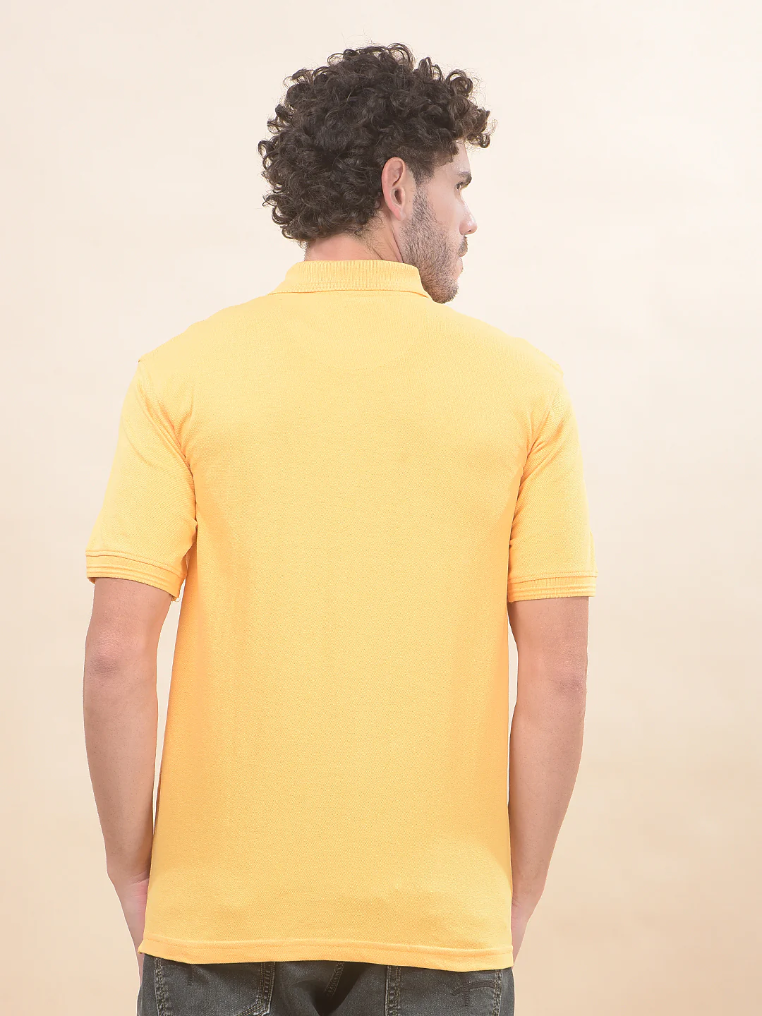 T-Shirt for Men | Breathable & Soft with Color Fastness Regular Fit Polo Neck Poly Cotton Fabric Solid Pattern - Image 3