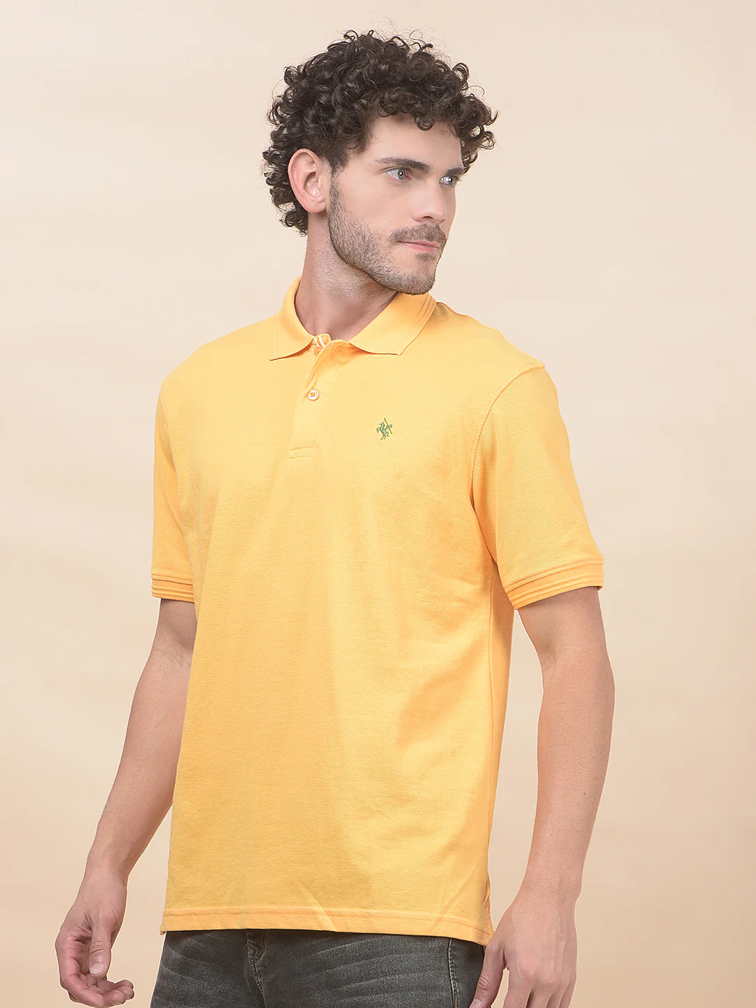 T-Shirt for Men | Breathable & Soft with Color Fastness Regular Fit Polo Neck Poly Cotton Fabric Solid Pattern - Image 5