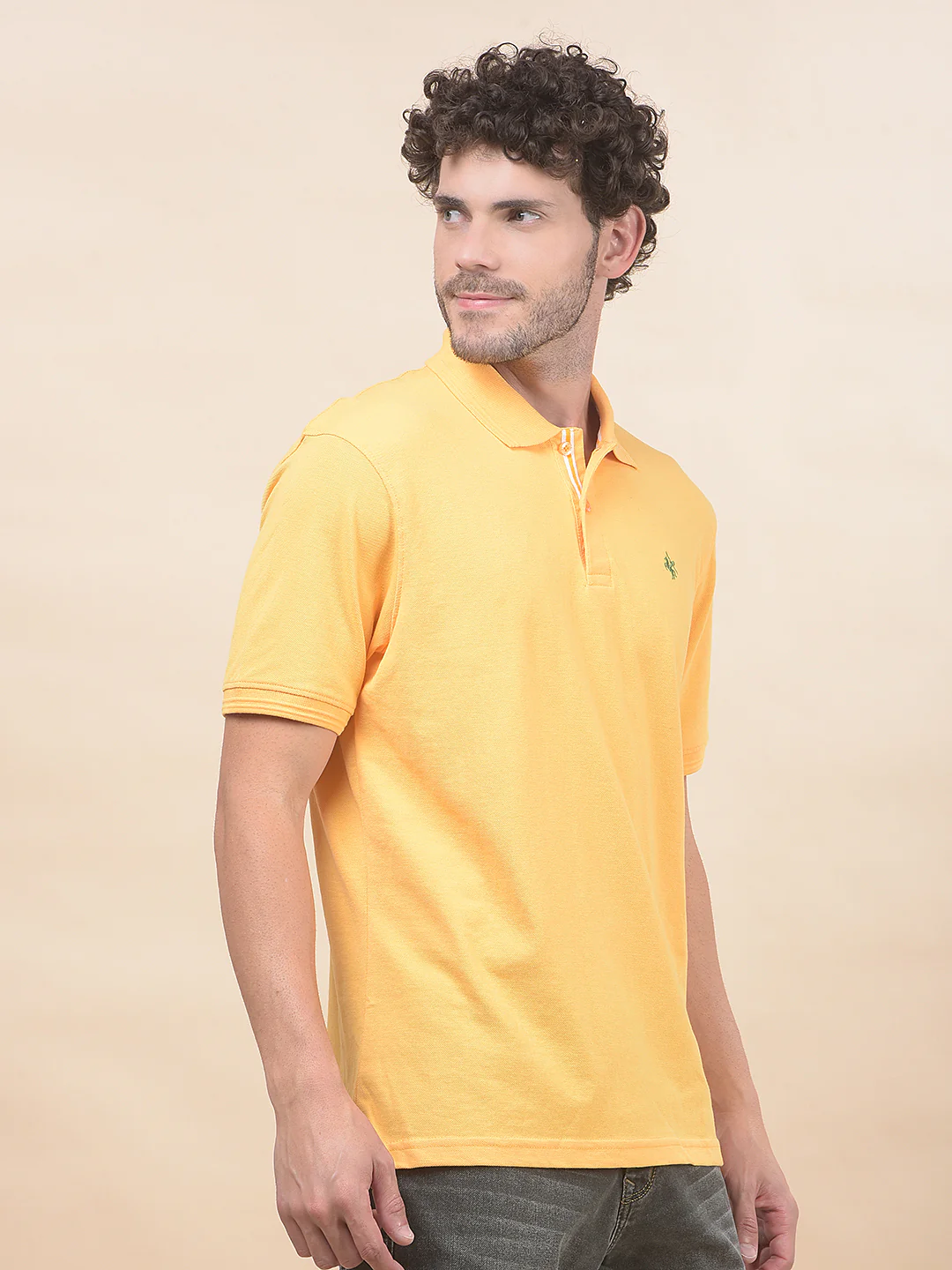 T-Shirt for Men | Breathable & Soft with Color Fastness Regular Fit Polo Neck Poly Cotton Fabric Solid Pattern - Image 6