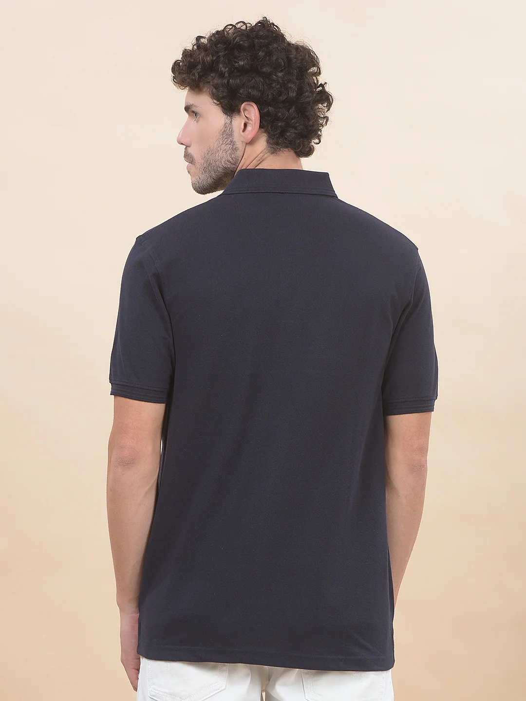 T-Shirt for Men | Breathable & Soft with Color Fastness Regular Fit Polo Neck Poly Cotton Fabric Solid Pattern - Image 2