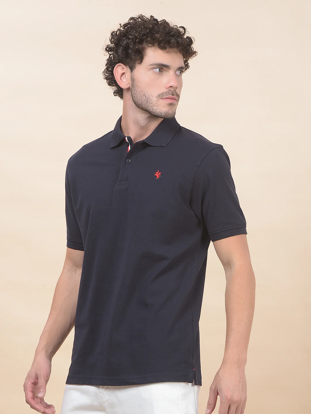 T-Shirt for Men | Breathable & Soft with Color Fastness Regular Fit Polo Neck Poly Cotton Fabric Solid Pattern - Image 4