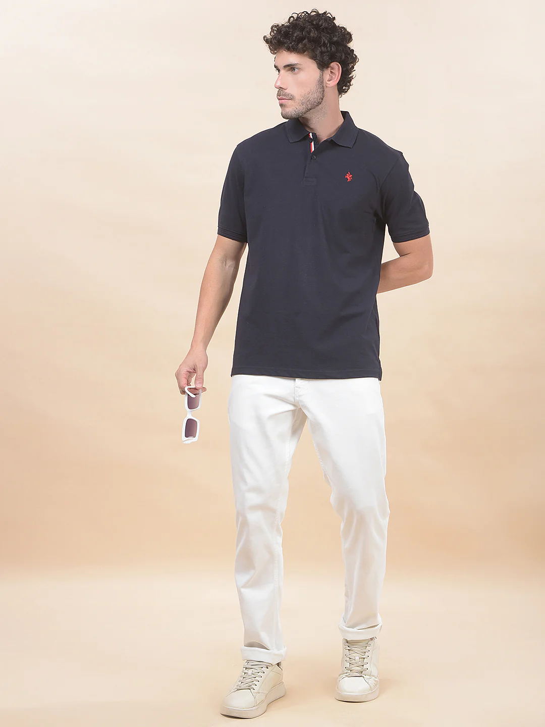 T-Shirt for Men | Breathable & Soft with Color Fastness Regular Fit Polo Neck Poly Cotton Fabric Solid Pattern - Image 7