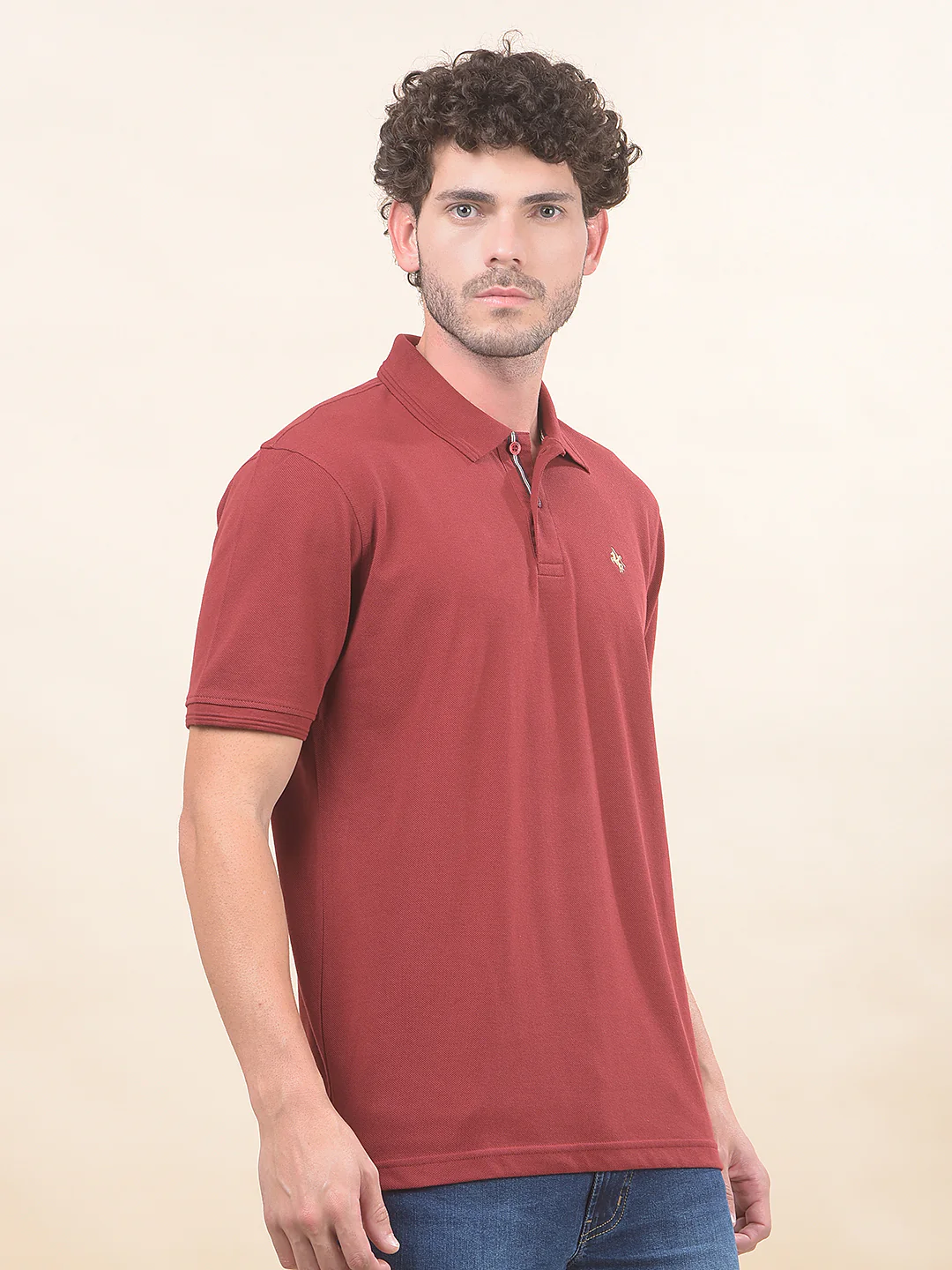 T-Shirt for Men | Breathable & Soft with Color Fastness Regular Fit Polo Neck Poly Cotton Fabric Solid Pattern - Image 5