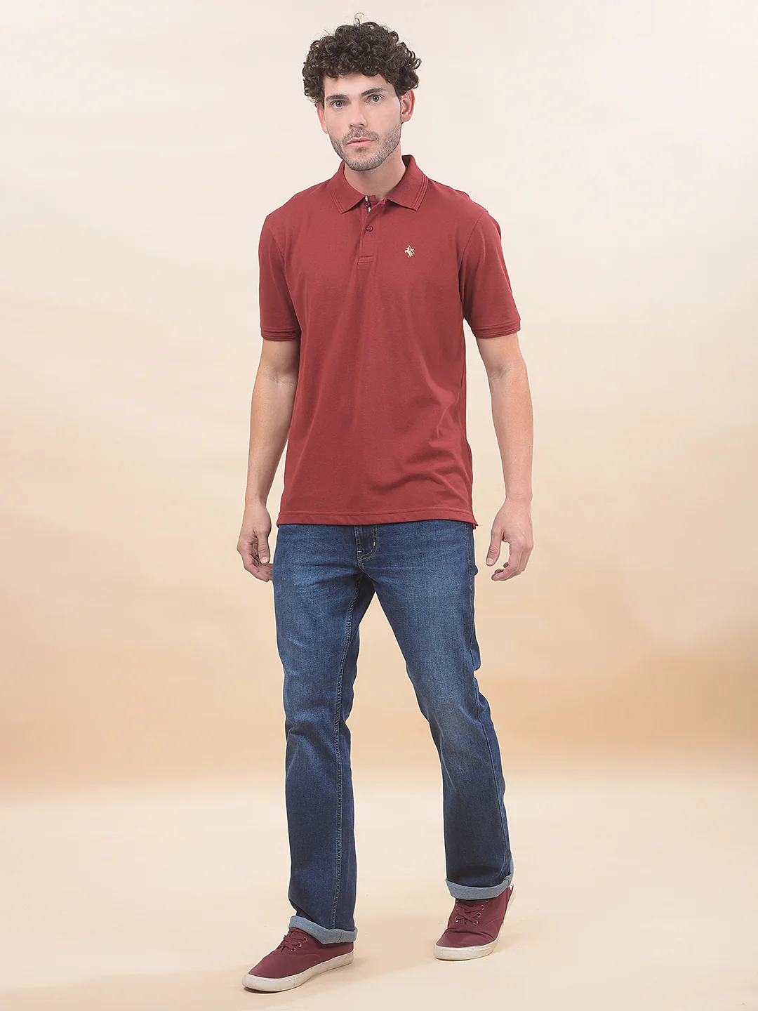 T-Shirt for Men | Breathable & Soft with Color Fastness Regular Fit Polo Neck Poly Cotton Fabric Solid Pattern - Image 7