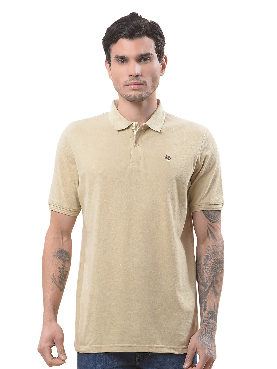 T-Shirt for Men | Breathable & Soft with Color Fastness Regular Fit Polo Neck Poly Cotton Fabric Solid Pattern - Image 10