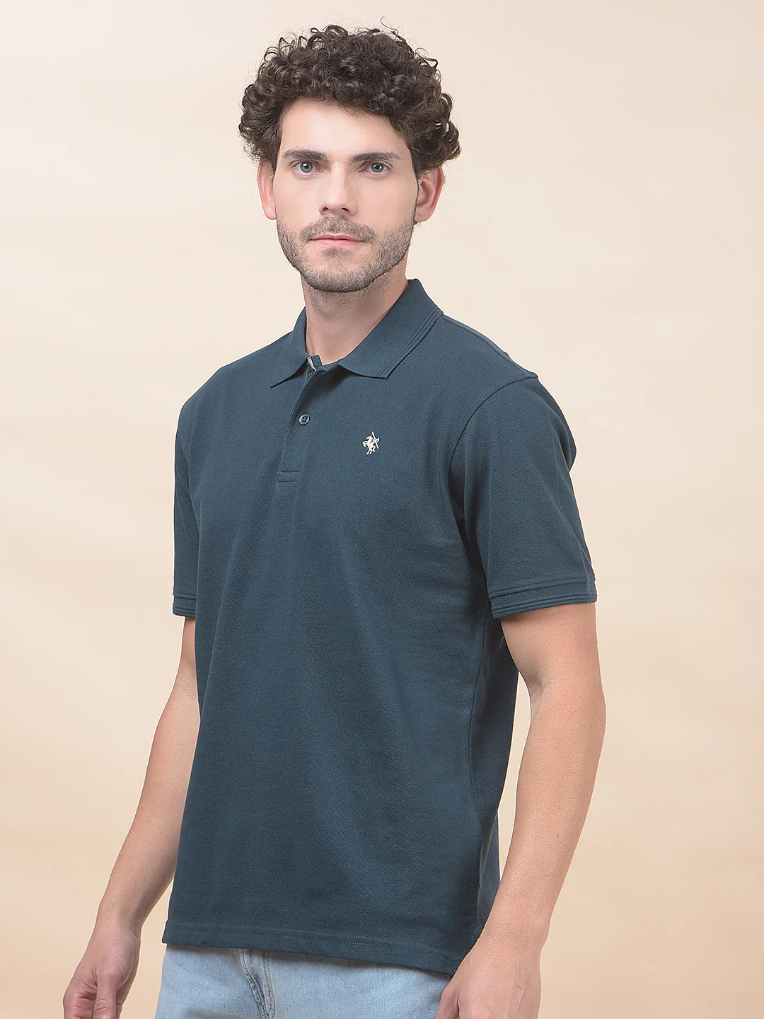 T-Shirt for Men | Breathable & Soft with Color Fastness Regular Fit Polo Neck Poly Cotton Fabric Solid Pattern - Image 4