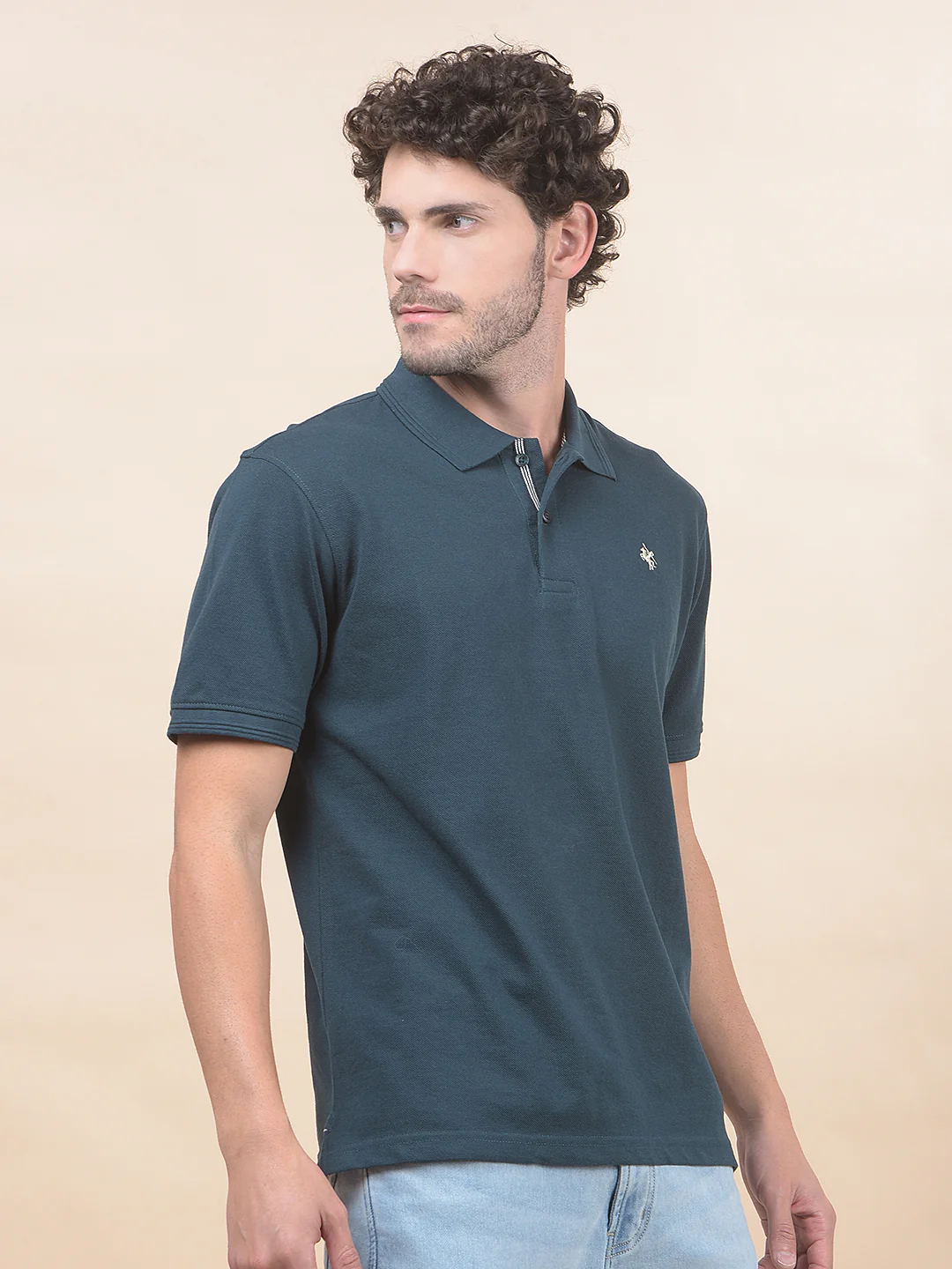 T-Shirt for Men | Breathable & Soft with Color Fastness Regular Fit Polo Neck Poly Cotton Fabric Solid Pattern - Image 5