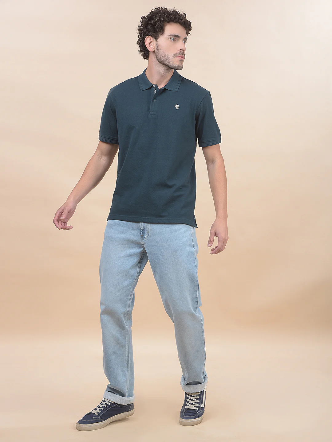 T-Shirt for Men | Breathable & Soft with Color Fastness Regular Fit Polo Neck Poly Cotton Fabric Solid Pattern - Image 7