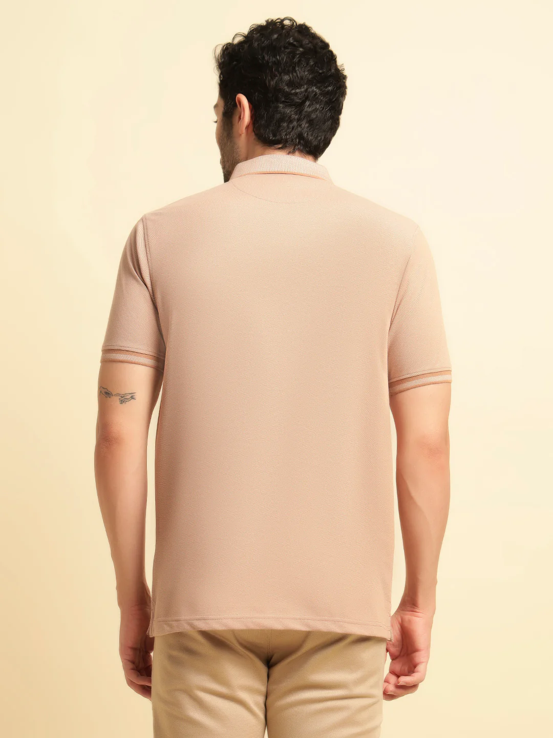 T-Shirt for Men | Breathable & Soft with Color Fastness Regular Fit Polo Neck Poly Cotton Fabric Solid Pattern - Image 7