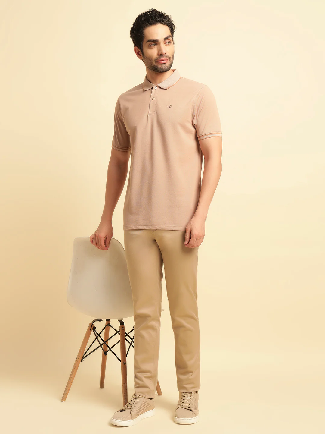 T-Shirt for Men | Breathable & Soft with Color Fastness Regular Fit Polo Neck Poly Cotton Fabric Solid Pattern - Image 8